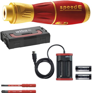 Wiha 44318 | e-schroevendraaier speede® ii electric | 7-dlg | met slimbits | 2x 1.6ah accu en usb-oplader in l-boxx mini - 44318