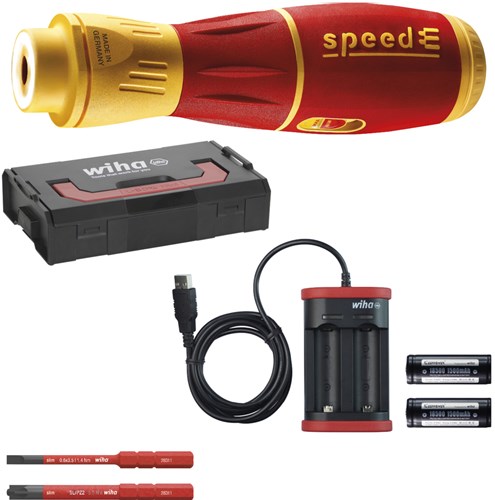 Load image into Gallery viewer, Wiha 44318 | e-schroevendraaier speede® ii electric | 7-dlg | met slimbits | accu's en usb-oplader in l-boxx mini - 44318
