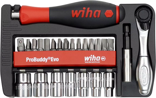 Load image into Gallery viewer, Wiha bit- en dopsleutelset probuddy® evo 1 4 | in doordachte gereedschapshouder | 40-delig - 46960
