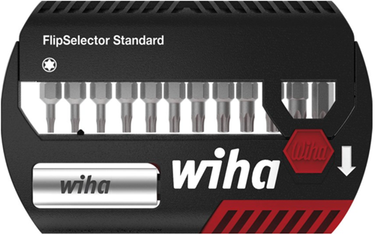 Wiha bitset flipselector standard 25 mm (zwart rood, torx® 13-delig 1 4 c6,3 met riemclip)