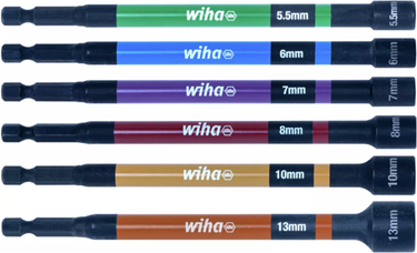 Wiha magnetische dopbitset met kleurcodering, 150 mm - 6-delig 1 4 - 47035