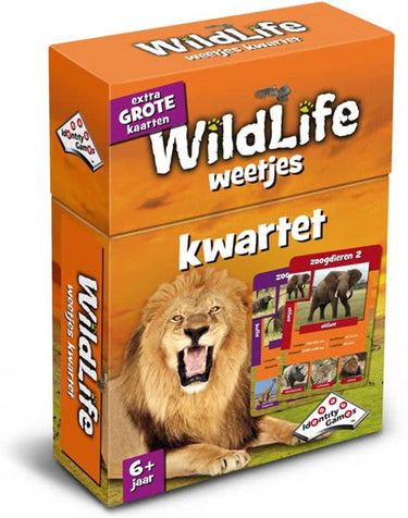 Identity games wildlife weetjeskwartet - kaartspel - boordevol leuke feitjes over wilde dieren