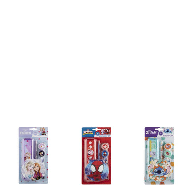 Disney spidey stitch frozen schoolset 6-delig 24,8x13x2cm 3 assorti