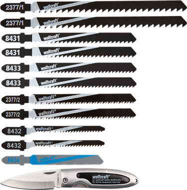 Wolfcraft decoupeerzaagblad-set | 12-delig | t-schaft | 1 set - 2377000