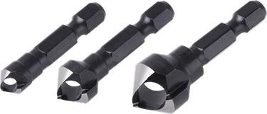 Wolfcraft - verzinkboor set - 3 verzinkboren ø 8 , 12 , 16 mm - zeskantschacht - 4375000