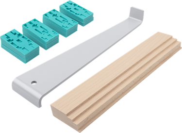 Wolfcraft - laminaat legset - complete set pvc leggen - trekijzer - slaghout - stelwiggen - 22-delig - 6931000