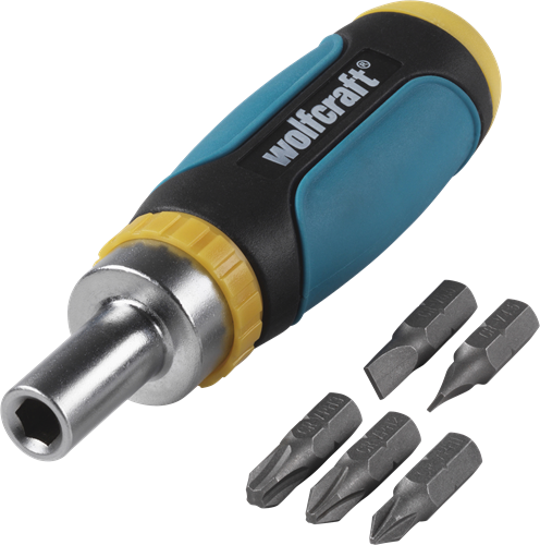 Load image into Gallery viewer, Wolfcraft mini-handschroevendraaier | ratelfunctie | set 6-delig | incl. 5 bits - 1237000
