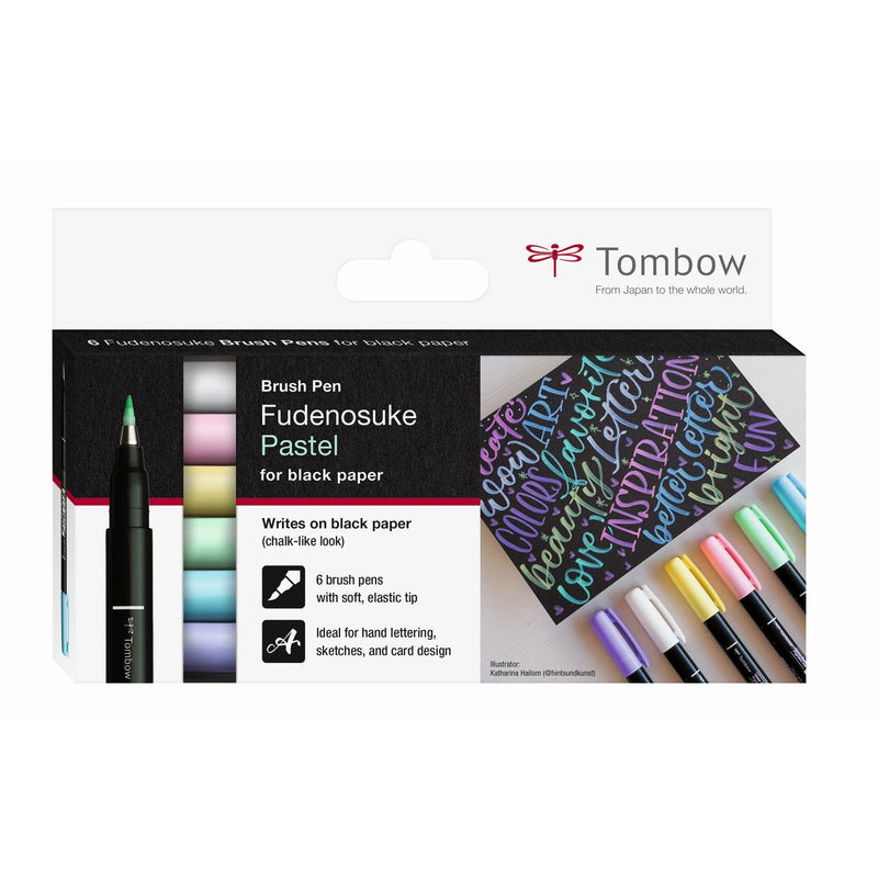 Load image into Gallery viewer, Tombow • brush pen fudenosuke pastel for black paper 6x
