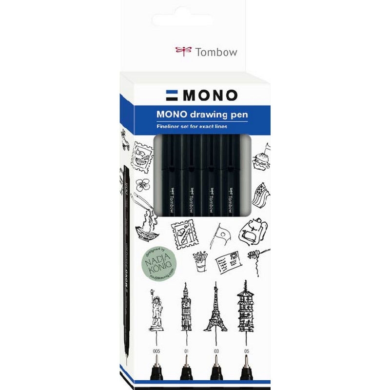 Load image into Gallery viewer, Tombow • mono drawing pen bold set, 4x

