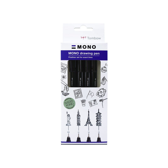 Tombow • mono drawing pen fine set, 4x