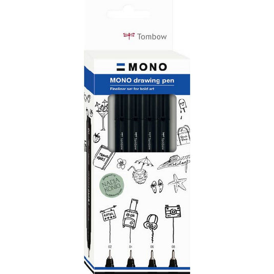 Tombow • mono drawing pen fine set, 4x