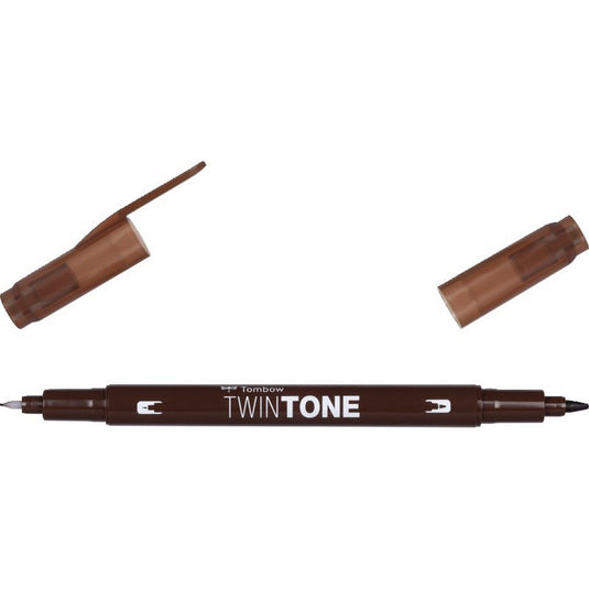 Tombow • twintone dual-tip brushpen chocolate