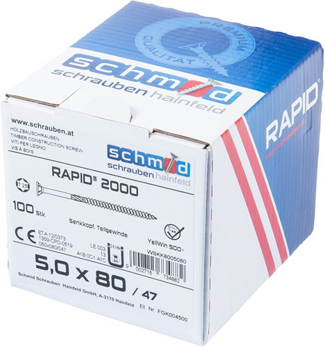 Load image into Gallery viewer, Schmid schrauben rapid2000 tx-schroef 5,0x80 100 vz - wskk8005080
