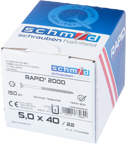 Load image into Gallery viewer, Schmid schrauben rapid2000 tx-schroef 5,0x100 100 vz - wskk8005099
