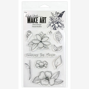 Ranger ink ranger • wendy vecchi make art clear stamp set floral doodles