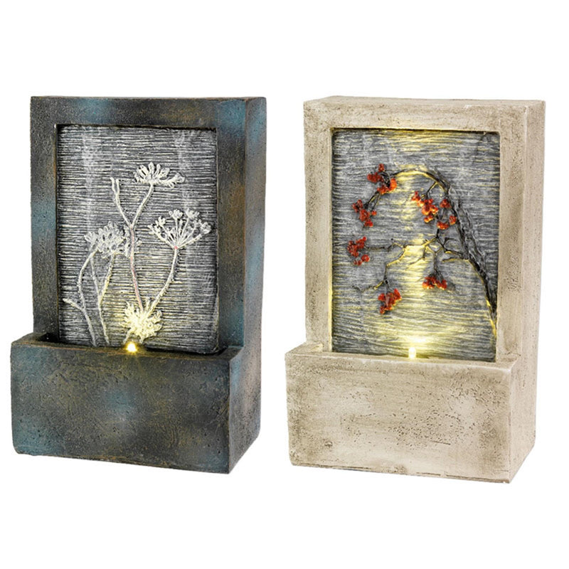 Load image into Gallery viewer, Lumineo led poly fontein met bloem (binnen of buiten) 9.5x15x23cm
