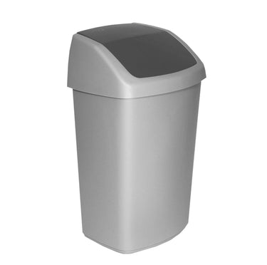 Curver afvalbak swing 50 liter zilver antraciet 69x30x40cm (hxlxb)