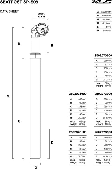 Xlc comp sp-s08 suspension seatpost