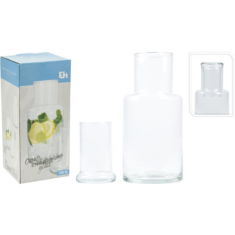 Afbeelding laden in galerijviewer, Excellent houseware waterkaraf met drinkglas 1500ml
