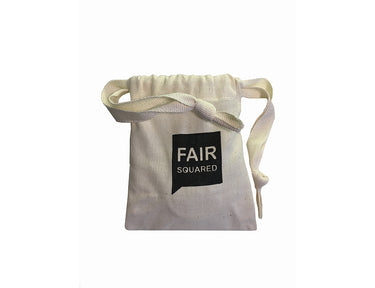 Fair squared katoenen zeepzakje