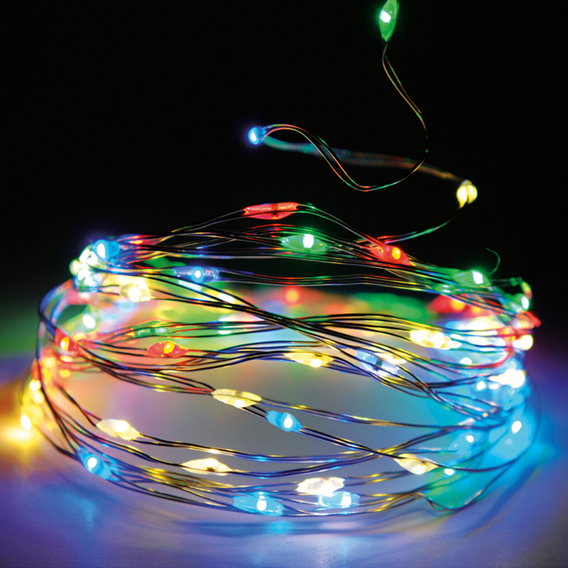 Afbeelding laden in galerijviewer, Zilverdraad led multicolor 320 leds 3190cm
