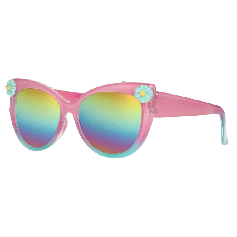 Load image into Gallery viewer, Spectrum zonnebril roze blauw bloemtjes meisjes
