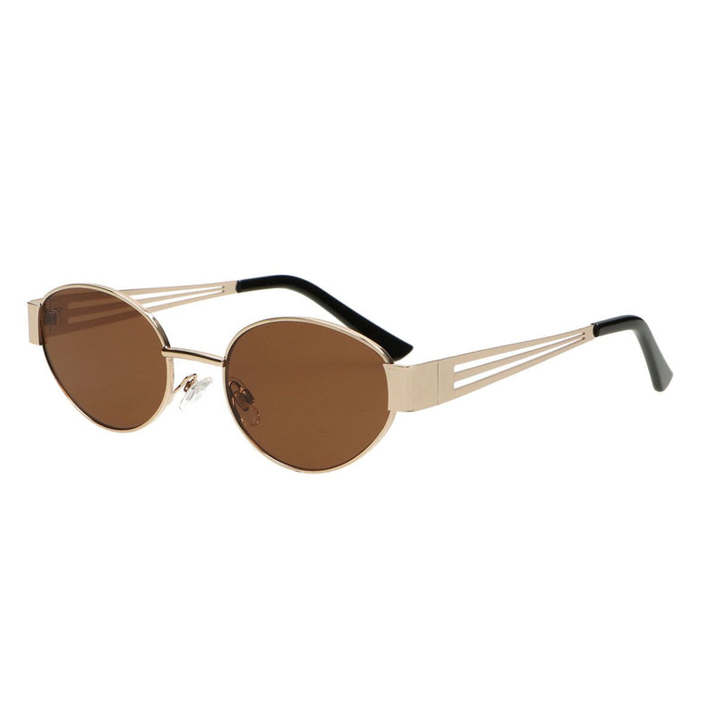 Load image into Gallery viewer, Spectrum zonnebril retro oval metaal bruin glas
