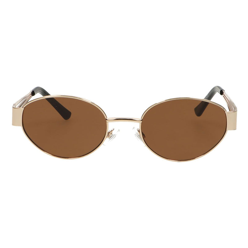 Load image into Gallery viewer, Spectrum zonnebril retro oval metaal bruin glas
