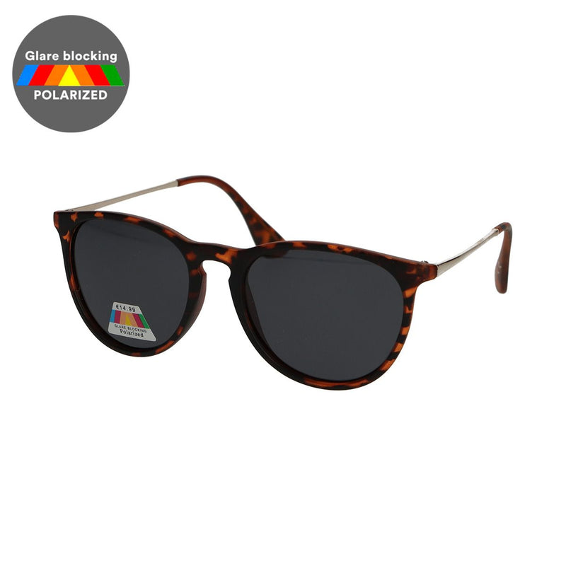 Load image into Gallery viewer, Spectrum polarized zonnebril rond tortoise goud grijs dames
