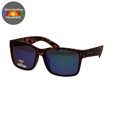 Spectrum polarized zonnebril vierkant tortoise blauw groenunisex