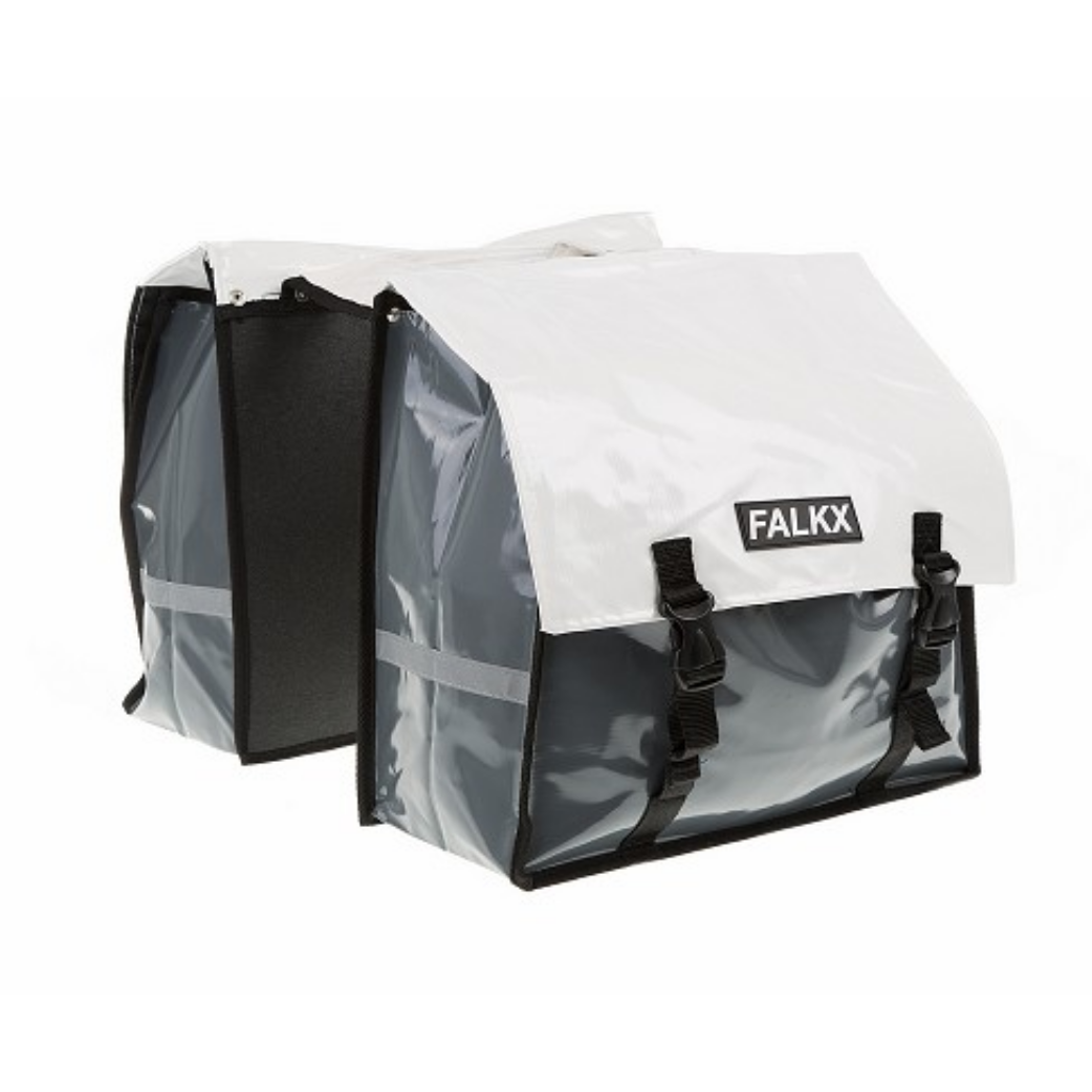FALKX bag double Bisonyl white-grey. size: (2x) 39x34.5x17.5cm. Total content 45L