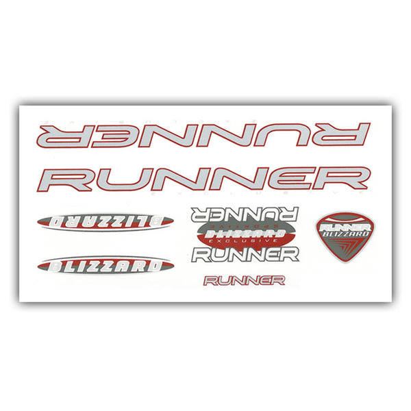 Bicycle frame sticker set Runner Blizzard red