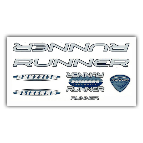 Bicycle frame sticker set Runner Blizzard blue