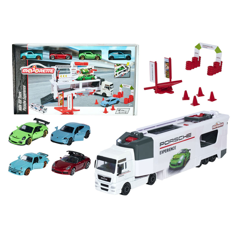 Load image into Gallery viewer, Majorette TGX Porsche Experience Transporter Speelset

