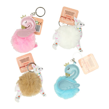 Wins Holland Luxe Sleutelhanger PomPom Dieren, Set van 12st.