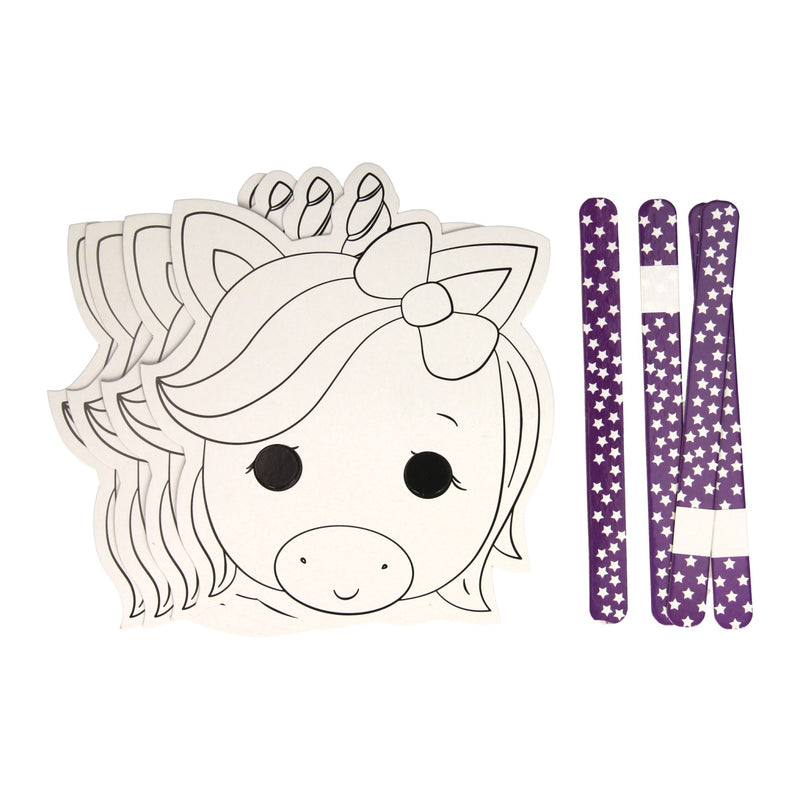 Load image into Gallery viewer, Wins Holland Kleur en Maak je eigen Maskers Eenhoorn, 4st.

