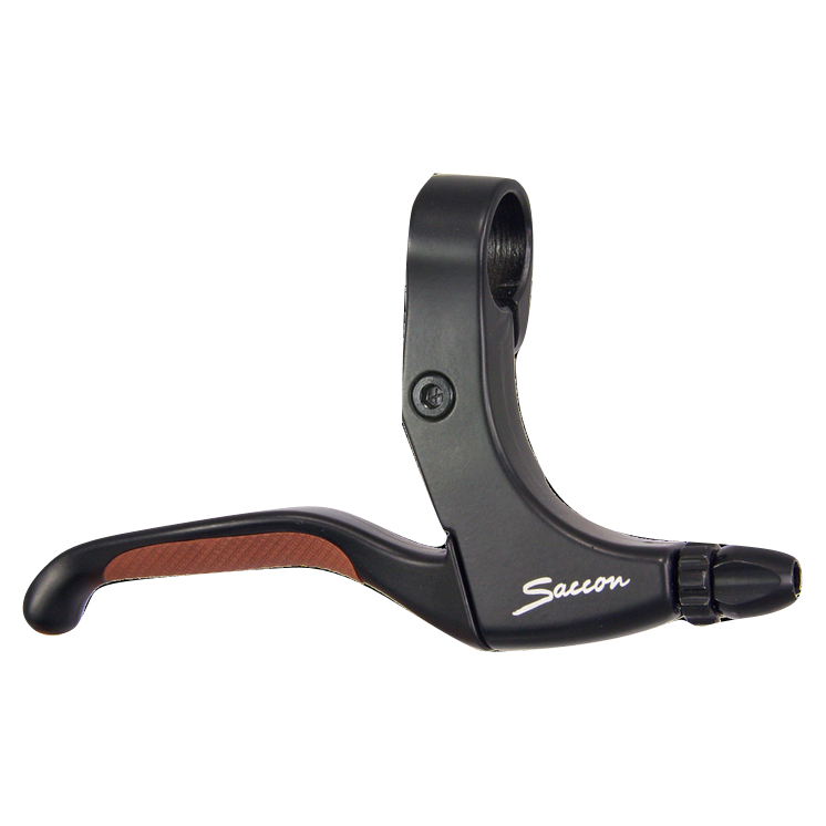 VWP Brake lever set Saccon black with brown rubber TPR