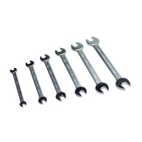 Open-end wrench set 6 pieces 6 to 17 mm