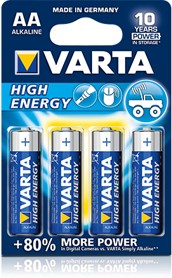 Varta aa lr06 penlite alkaline per 4 stuks op kaart