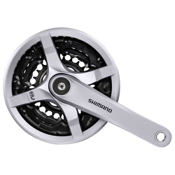 Crankset Shimano FC-TY501 6/7/8 speed 170mm 42x34x24T with chain guard - silver