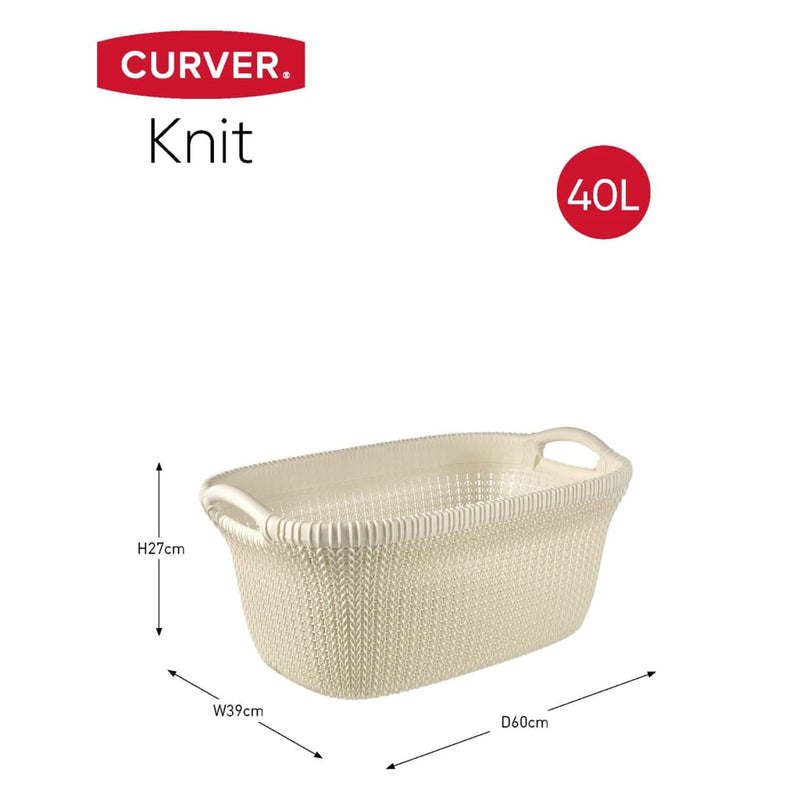 Load image into Gallery viewer, Curver Curver Wasmand Knit 40 L crèmewit
