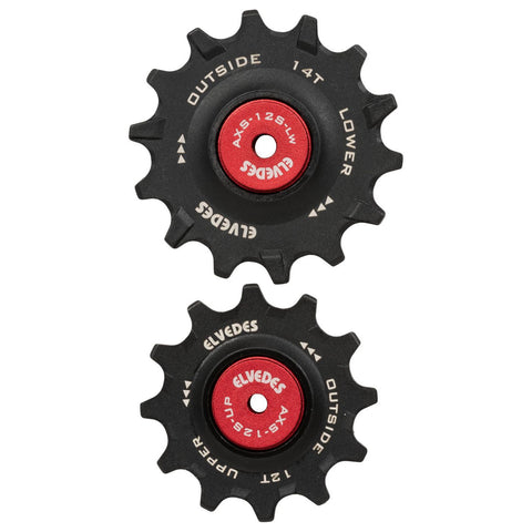 derailleur wheels 2020098 12T+14T ceramic black/red