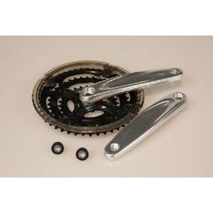 Lasco crankset 24/34/42t silver/black deepened -4mm