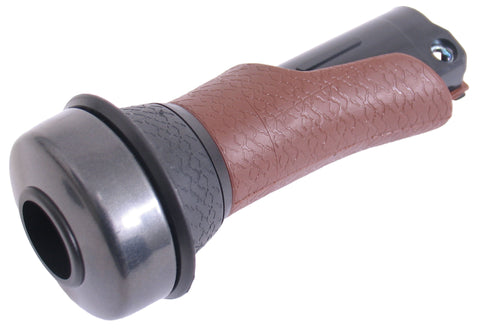 Handle Gazelle Base left 100 mm with rotary bell - brown