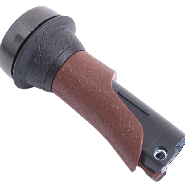 Handle Gazelle Base left 100 mm with rotary bell - brown