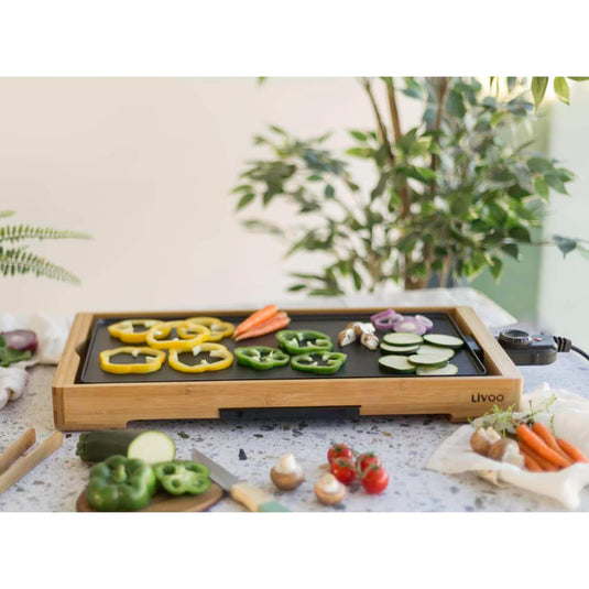 Livoo Livoo Grill 2200 W 58x30x6 cm bamboe houtkleurig