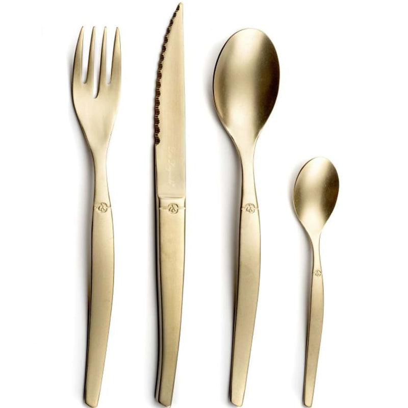 Load image into Gallery viewer, Lou Laguiole Lou Laguiole 16-delige Bestekset Jet stonewash champagnekleurig
