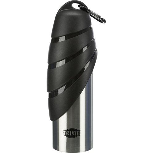 Trixie Drinkfles rvs met plastic drinkbakje assorti