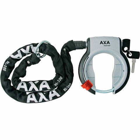 Ringslot Axa Defender Zwart zilver + Ketting Rlc100