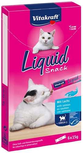 Vitakraft cat liquid snack zalm omega
